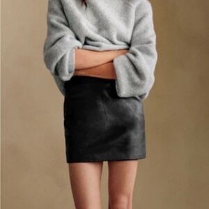 Sézane Harlow Leather Mini Skirt Black Sz 6